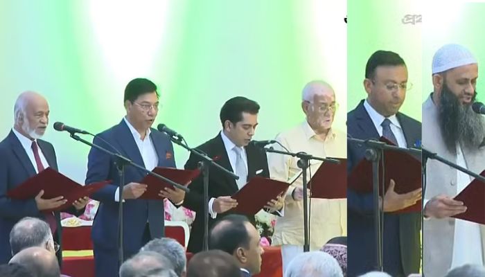শপথ নিলেন ছয় পূর্ণ মন্ত্রী-প্রতিমন্ত্রী, হুমায়ুন উপদেষ্টা থেকে প্রতিমন্ত্রী 