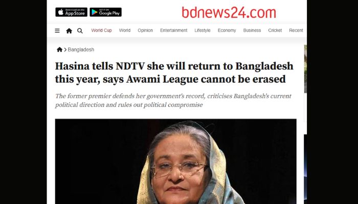 Sheikh Hasina vows to return to Bangladesh this year: NDTV