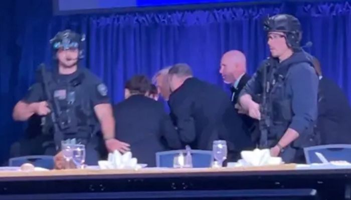 সাংবাদিকদের সঙ্গে ট্রাম্পের নৈশভোজে ৭/৮ রাউন্ড গুলি, বন্দুকধারী নিহত!