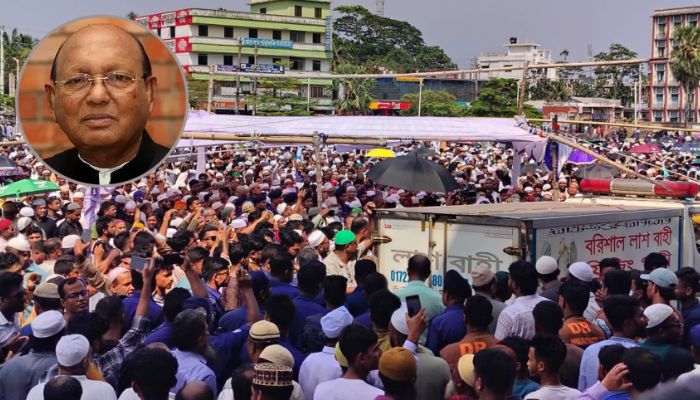 শ্রদ্ধা-ভালোবাসায় সিক্ত তোফায়েল আহমেদ ভোলায় চিরশায়িত